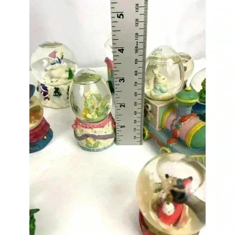 VTG Lot of‎ 10 Mini Small Snow Globes Easter Christmas Holiday Zoo